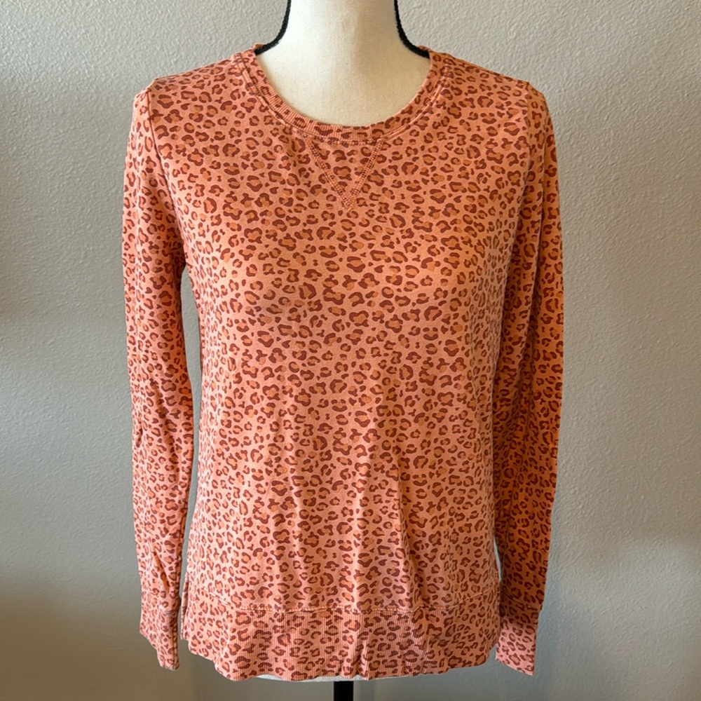 Evy’s tree long sleeve tee. Orange/coral animal print. XS. Worn only once.